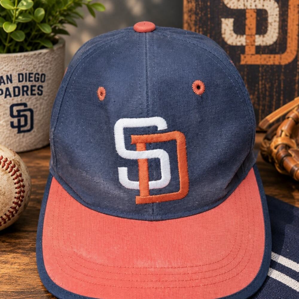 San Diego Padres Twins Enterprise MLB Hat Navy Orange Adjustable Strapback Cap
